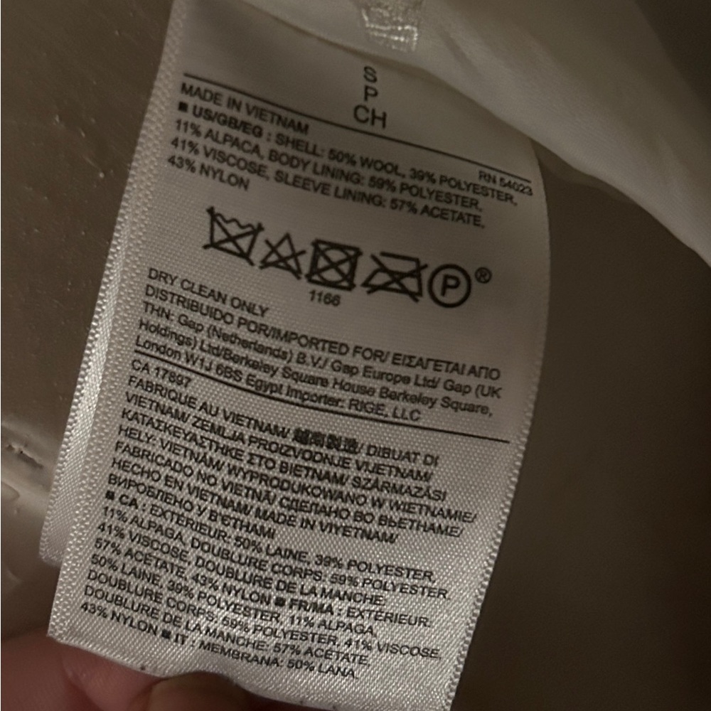 BANANA REPUBLIC XO Alpaca Wool Coat in Cocoon SZ S - Picture 5 of 5